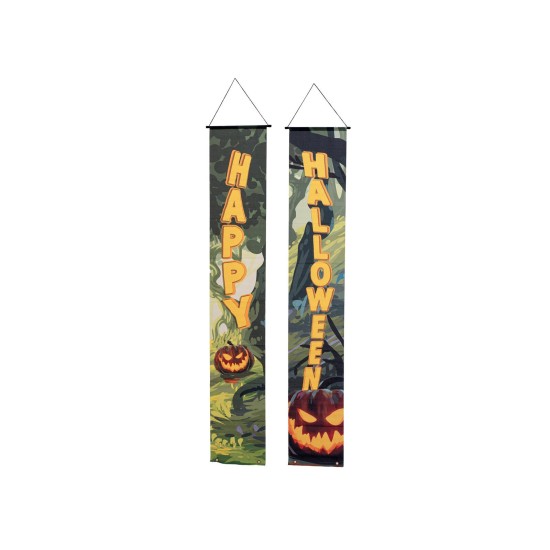 EUROPALMS Set 2 Banner Halloween Foresta degli Spiriti 30x180 cm per Eventi