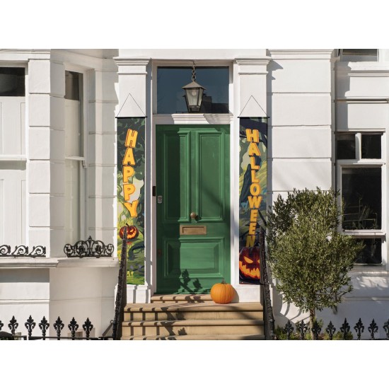 EUROPALMS Set 2 Banner Halloween Foresta degli Spiriti 30x180 cm per Eventi