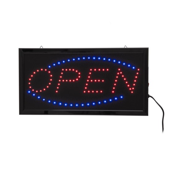 Cartello LED Aperto EUROLITE: Effetto Neon, 110 LED RGB, Consumo Energetico Ridotto
