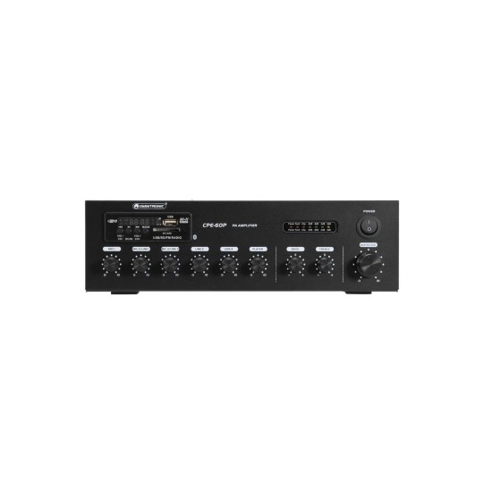 Amplificatore Mixer PA OMNITRONIC CPE-60P 60W RMS con Bluetooth, USB, SD, FM e Telecomando IR