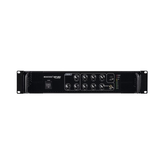 OMNITRONIC MP-180 Amplificatore PA - Potenza 180W, Raffreddato a Ventola, 3 Ingressi Mic e Aux