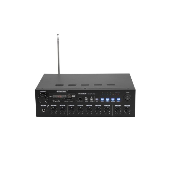 OMNITRONIC CPZ-120P Amplificatore Mixer ELA 4 Zone con Bluetooth e Telecomando 120W RMS