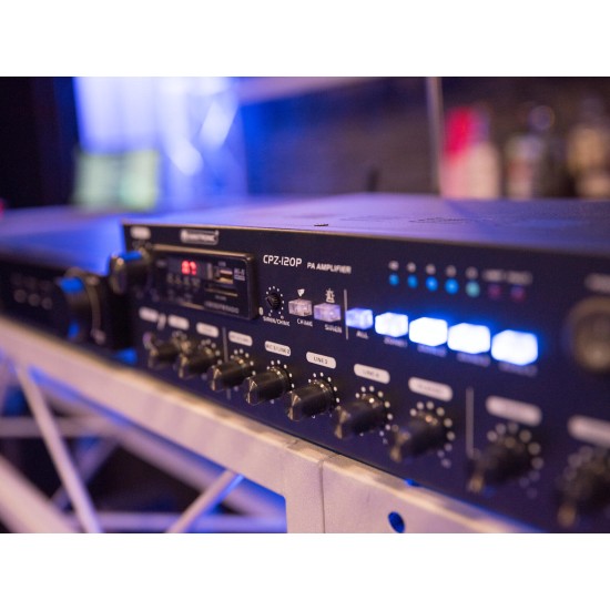 OMNITRONIC CPZ-120P Amplificatore Mixer ELA 4 Zone con Bluetooth e Telecomando 120W RMS