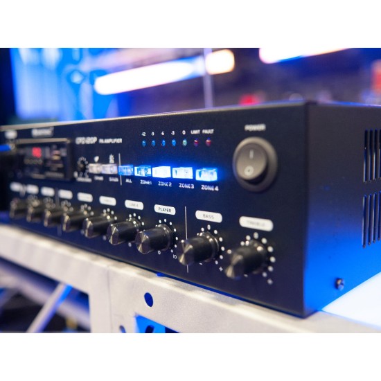 OMNITRONIC CPZ-120P Amplificatore Mixer ELA 4 Zone con Bluetooth e Telecomando 120W RMS