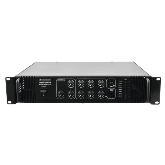 OMNITRONIC MPZ-250.6 Amplificatore Mixer 6 Zone, 250W RMS - Ideale per Installazioni Professionali