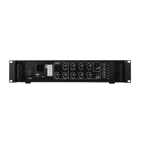 OMNITRONIC MPZ-650.6P: Amplificatore Mixer 6 Zone per Impianti ELA con USB e Telecomando