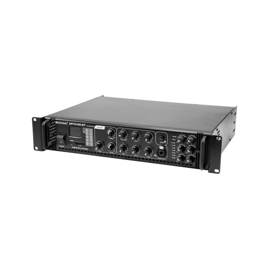 OMNITRONIC MPVZ-120.6P Amplificatore Mixer ELA Professionale 6 Zone con Telecomando IR - 120W RMS