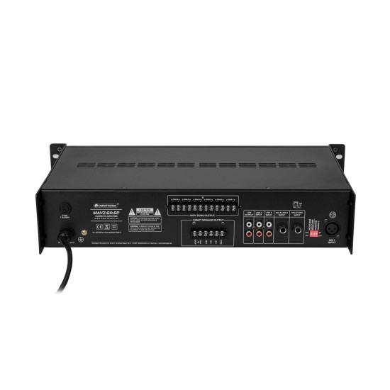 OMNITRONIC MAVZ-60.6P Amplificatore Mixer ELA 6 Zone con Bluetooth e Telecomando