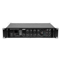 OMNITRONIC MPVZ-250.6P: Amplificatore Mixer ELA 6 Zone con Lettore Audio e Telecomando IR - 250W RMS