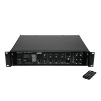 OMNITRONIC MPVZ-350.6P - Amplificatore Mixer ELA 6 Zone con Lettore USB/SD e Telecomando, 350W RMS