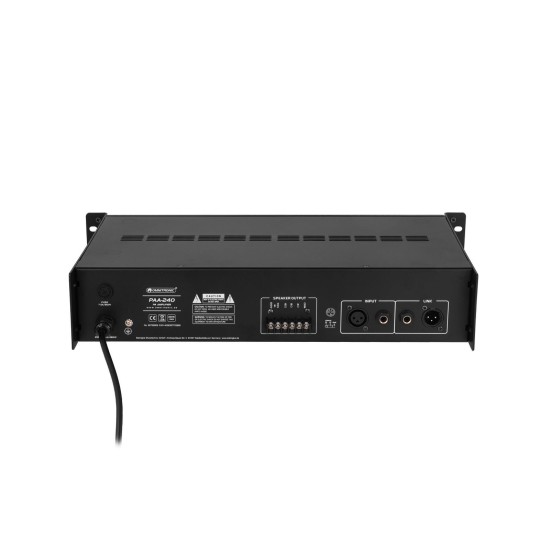 OMNITRONIC PAA-240 - Amplificatore ELA 240W RMS per Installazioni Professionali