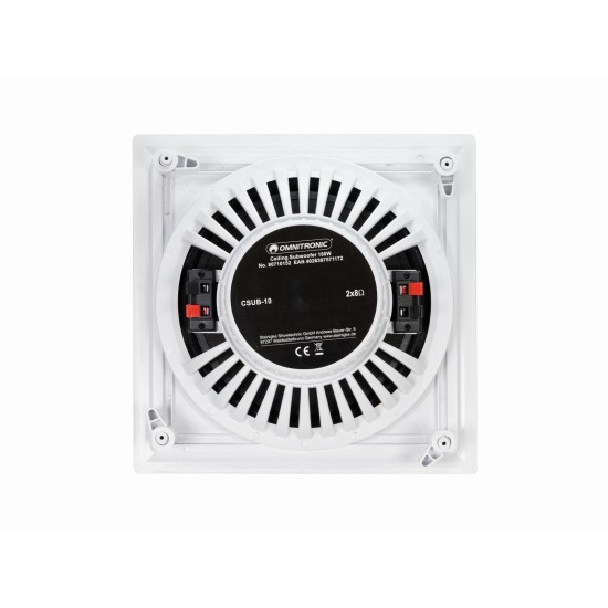 Subwoofer da Soffitto OMNITRONIC CSUB-10: Altoparlante per Bassi con Doppia Bobina 90W RMS