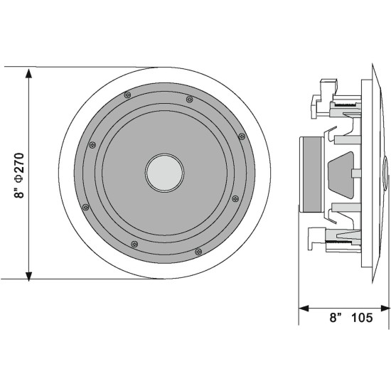 OMNITRONIC CST-8: Altoparlante da Soffitto a 2 Vie - Audio Eccellente per Interni