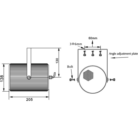 OMNITRONIC PS-15 Altoparlante da Esterno IP44 con Proiettore a Banda Larga
