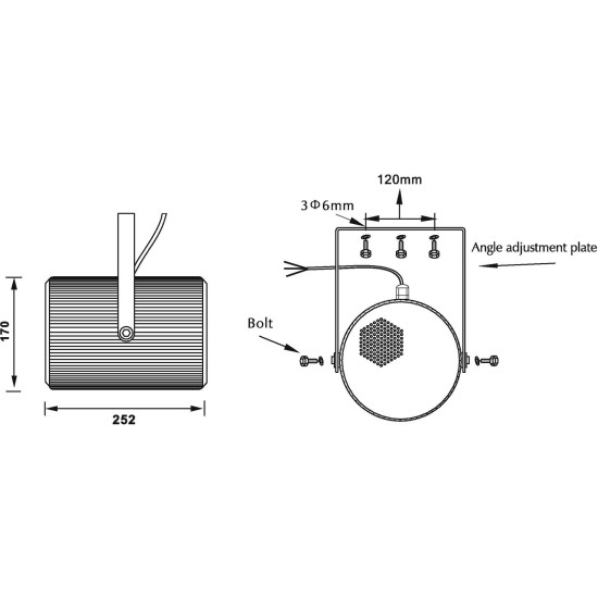 OMNITRONIC PS-30: Altoparlante Proiettore da Esterni IP44, 2x5