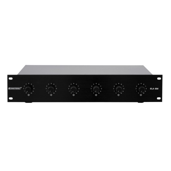 OMNITRONIC PA Controller 6 Zone Mono con Relè Priorità 24V e Controllo Volume 10W