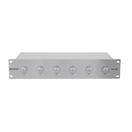 Controllore Volume PA a 6 Zone OMNITRONIC con Relè di Emergenza 10W per Rack
