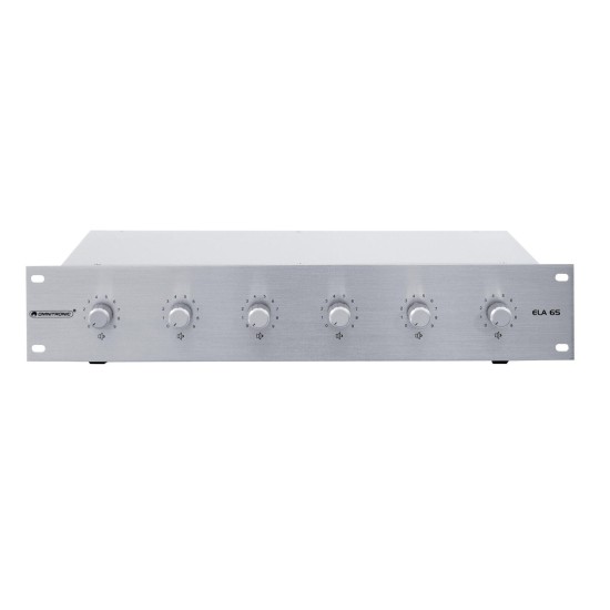 OMNITRONIC Controller Stereo di Volume per 6 Zone, Amplificatore 10W per Montaggio Rack