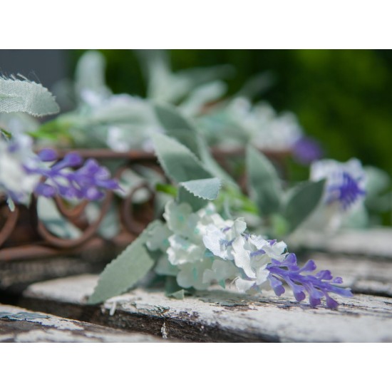 Ghirlanda Floreale Artificiale EUROPALMS Bianca 180cm - Decorazione Casa e Giardino