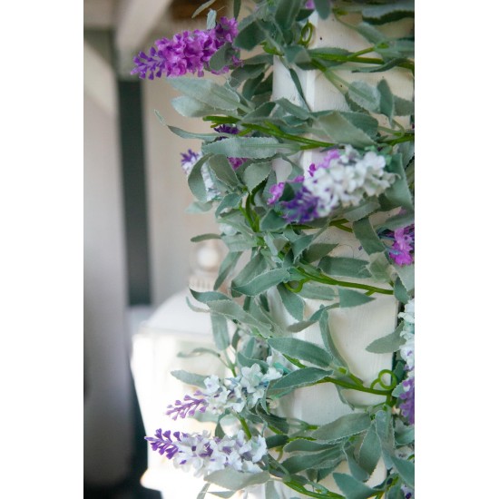 Ghirlanda Floreale Artificiale EUROPALMS Bianca 180cm - Decorazione Casa e Giardino