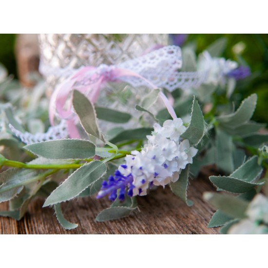 Ghirlanda Floreale Artificiale EUROPALMS Bianca 180cm - Decorazione Casa e Giardino