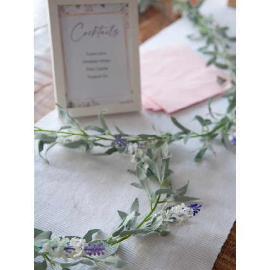 Ghirlanda Floreale Artificiale EUROPALMS Bianca 180cm - Decorazione Casa e Giardino