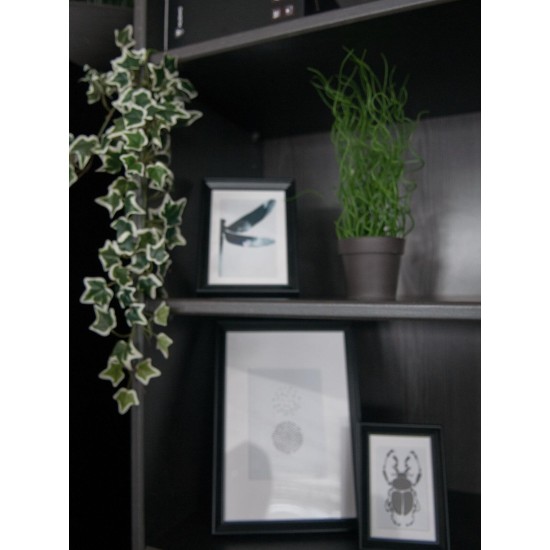 EUROPALMS Ramo di Edera Olandese Artificiale, 70 cm - Fogliame Realistico Verde/Bianco