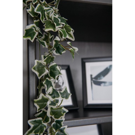 EUROPALMS Ramo di Edera Olandese Artificiale, 70 cm - Fogliame Realistico Verde/Bianco