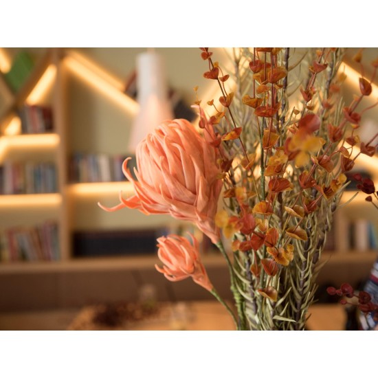 Spray Eucalyptus Artificiale Arancione EUROPALMS 110 cm per Uso Esterno