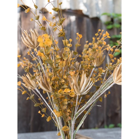 Spray Eucalyptus Artificiale EUROPALMS, Verde-Giallo, 110cm Decorazione per Esterni