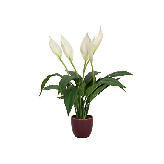 Pianta Artificiale EUROPALMS Lily Peace 49cm in Vaso Ceramico - Decorazione Interni/Esterni