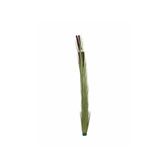 EUROPALMS Pianta Artificiale Reed Grass con Cattails, 152cm, Verde Chiaro