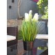 Erba Decorativa EUROPALMS in Piuma Bianca, 60cm - Effetto Naturale, Vaso Moderno