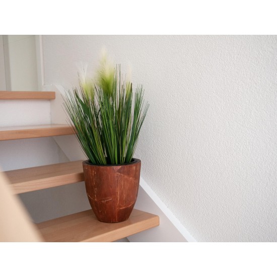 Erba Decorativa EUROPALMS in Piuma Bianca, 60cm - Effetto Naturale, Vaso Moderno