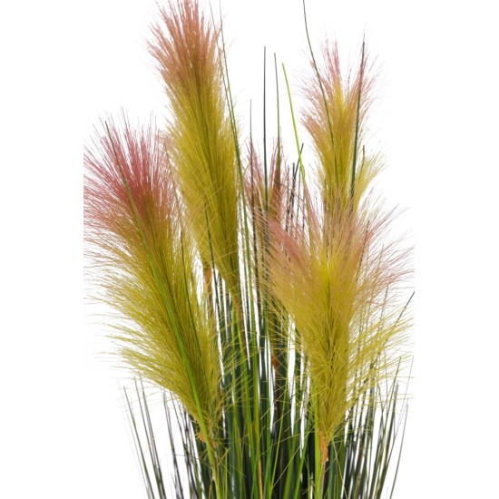 EUROPALMS Feather Grass Artificiale 90cm Rosé con Fiori Rosa Chiaro