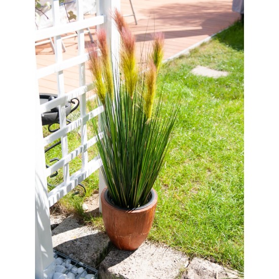 EUROPALMS Feather Grass Artificiale 90cm Rosé con Fiori Rosa Chiaro