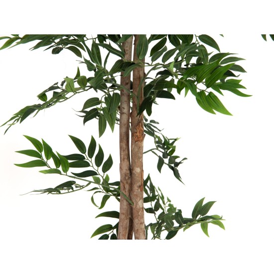 EUROPALMS Pianta Artificiale Fico Longifolia 165 cm - Realistica con Tronco Naturale e Foglie Verdi