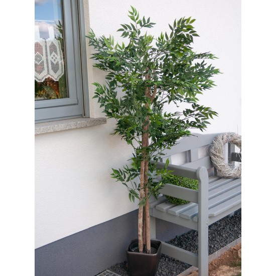 EUROPALMS Pianta Artificiale Fico Longifolia 165 cm - Realistica con Tronco Naturale e Foglie Verdi