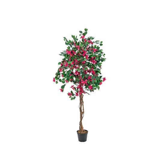 Pianta Artificiale Bougainvillea Rosa 180 cm - EUROPALMS con Tronco Naturale e Fiori Magenta