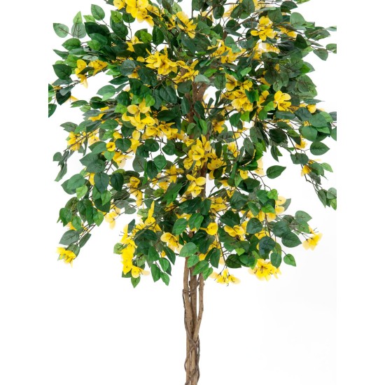 EUROPALMS Bougainvillea Artificiale Gialla 180 cm - Pianta Decorativa con Tronco Naturale e Liane