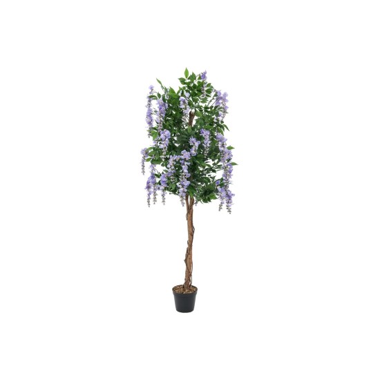 EUROPALMS Laburno Artificiale Viola 180 cm con Tronco Naturale e Fiori Lilla