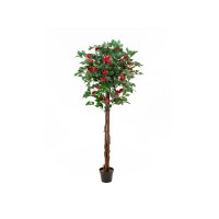 Camelia Rossa Artificiale con Vaso - 180 cm | EUROPALMS, Pianta Decorativa Realistica