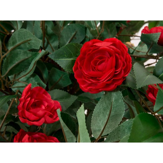 Camelia Rossa Artificiale con Vaso - 180 cm | EUROPALMS, Pianta Decorativa Realistica