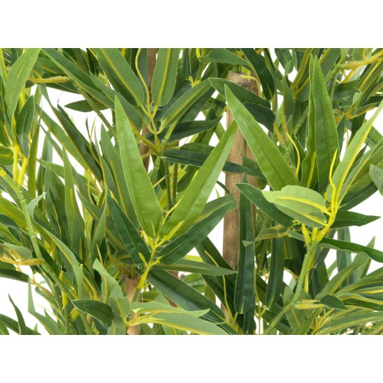 EUROPALMS Bambù Deluxe - Pianta Artificiale Alta 150 cm con Foglie Realistiche per Interni ed Esterni