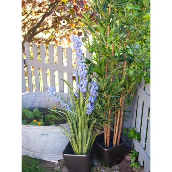 EUROPALMS Bambù Deluxe - Pianta Artificiale Alta 150 cm con Foglie Realistiche per Interni ed Esterni