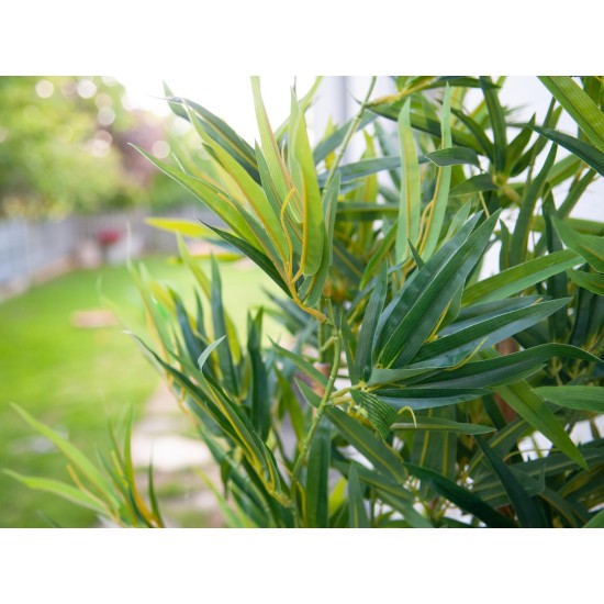 EUROPALMS Bambù Deluxe - Pianta Artificiale Alta 150 cm con Foglie Realistiche per Interni ed Esterni