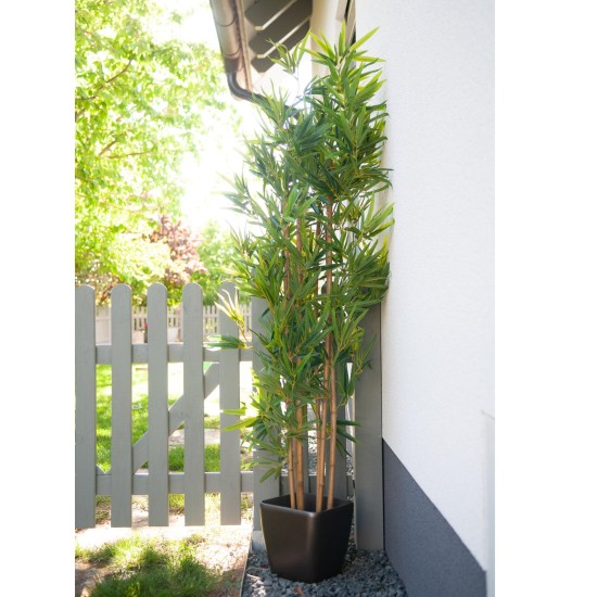 EUROPALMS Bambù Deluxe - Pianta Artificiale Alta 150 cm con Foglie Realistiche per Interni ed Esterni