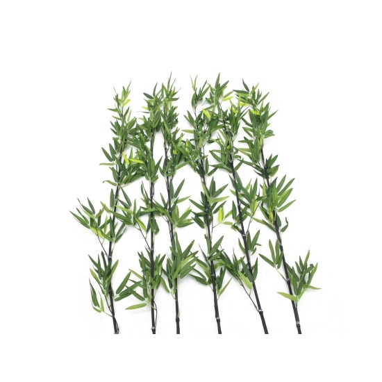 EUROPALMS Bambù Artificiale con Foglie, 180cm, Set da Sei, Decorazione Tropici