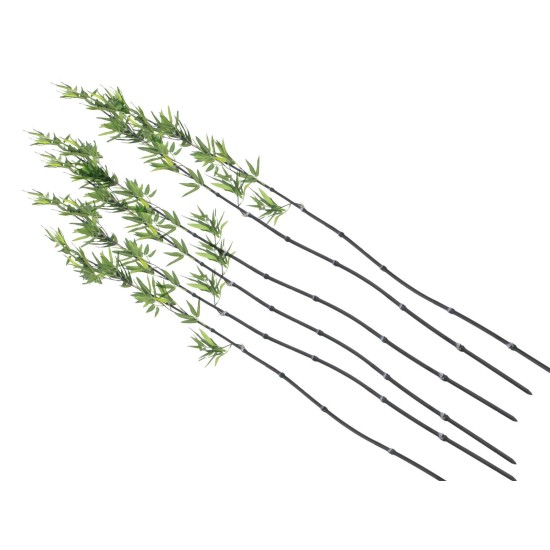 EUROPALMS Bambù Artificiale con Foglie, 180cm, Set da Sei, Decorazione Tropici