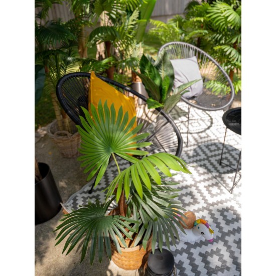 EUROPALMS Palma a ventaglio artificiale 88 cm con fronde realistiche per esterni